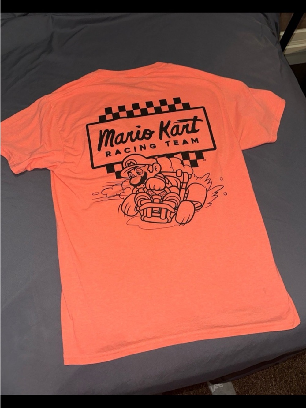 Womens Mario Kart Short Sleeve Neon Orange Tshirt Size Medium